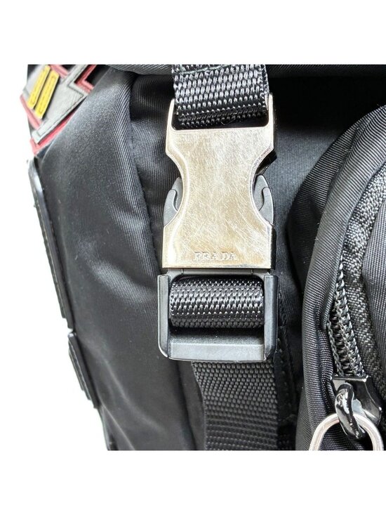 Prada Logo Patch Backpack Black main image 4